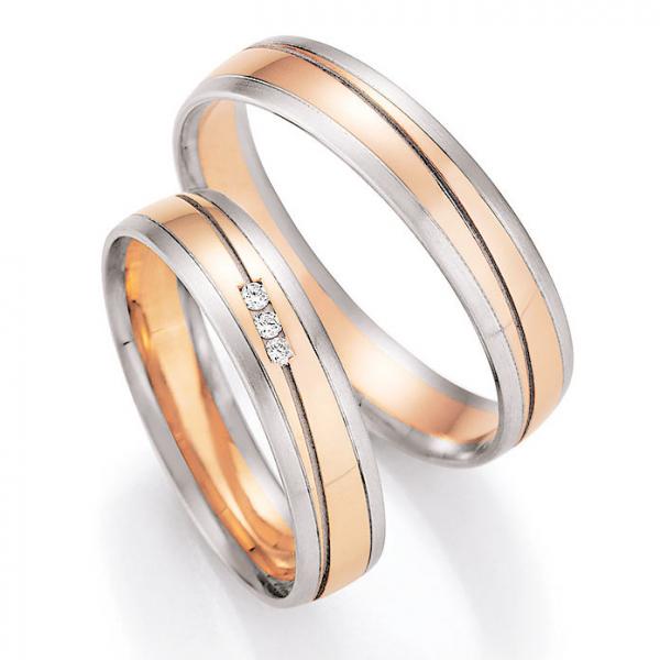 Trauringe Weiss-Rotgold von Ruesch 66/43170-045